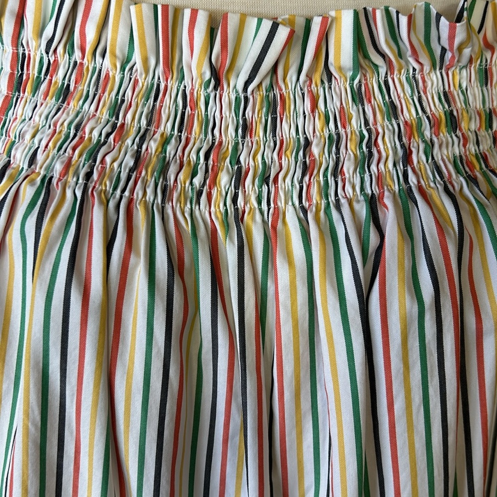 πΊ Caroline Constas cotton striped ruffled neckline shirt size small - Picture 3 of 8